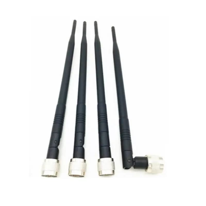 Antenna WiFi tozza in gomma con dente blu pieghevole da 2,4 GHz N maschio ad alto guadagno da 7,0 dBi