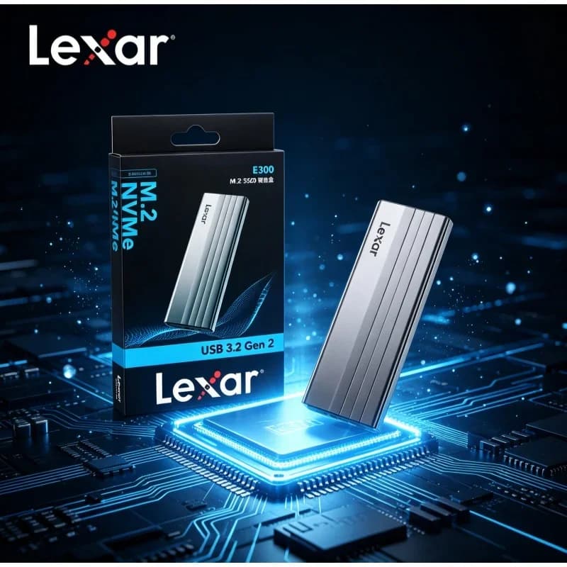 Lexar E300 M.2 NVMe External SSD Enclosure USB3.2 Gen2 Hard Drive Box High‑Speed Transfer For Laptop Desktop Computer