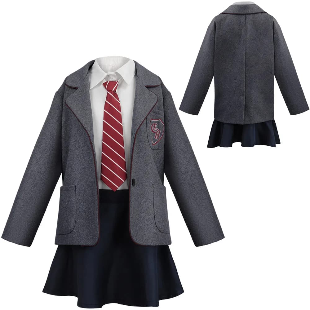 Film Matilda Costume Cosplay Uniforme scolastica Cappotto Gonna Cravatta Roald Dahls Matilda il costume musicale Vestito per bambini Per ragazze Donne
