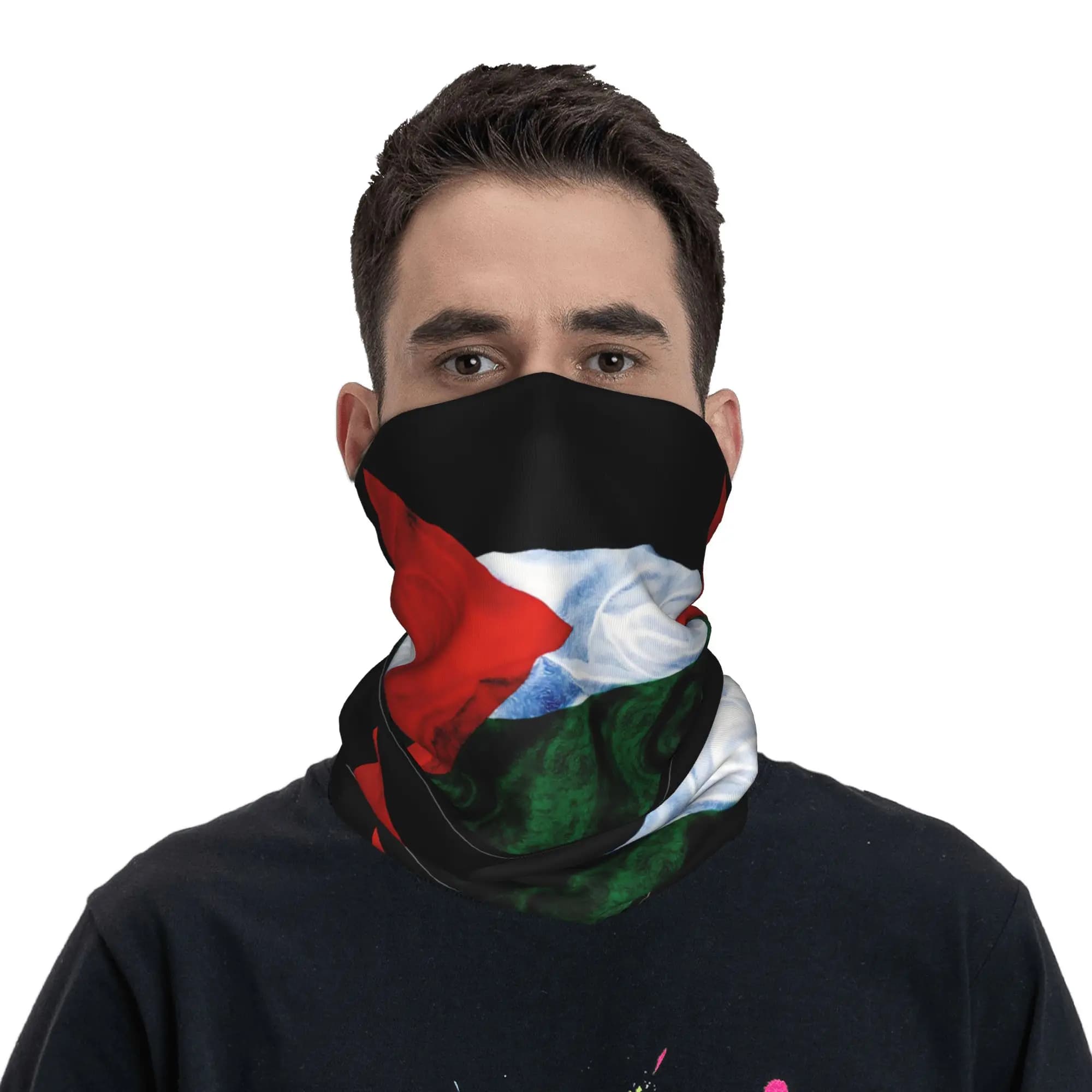 Bandana con Bandiera Palestinese, Divertente Maschera da Ciclismo, Protezione UV per Corsa e Viaggi, Design Balaclava, Copricollo Tattico