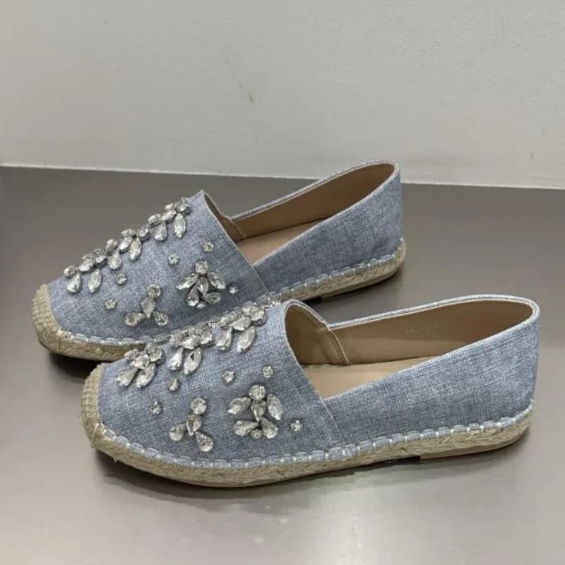 2026 nuovi mocassini con decorazione di strass di lusso donna moda appartamenti espadrillas comode scarpe casual con suola morbida e traspirante
