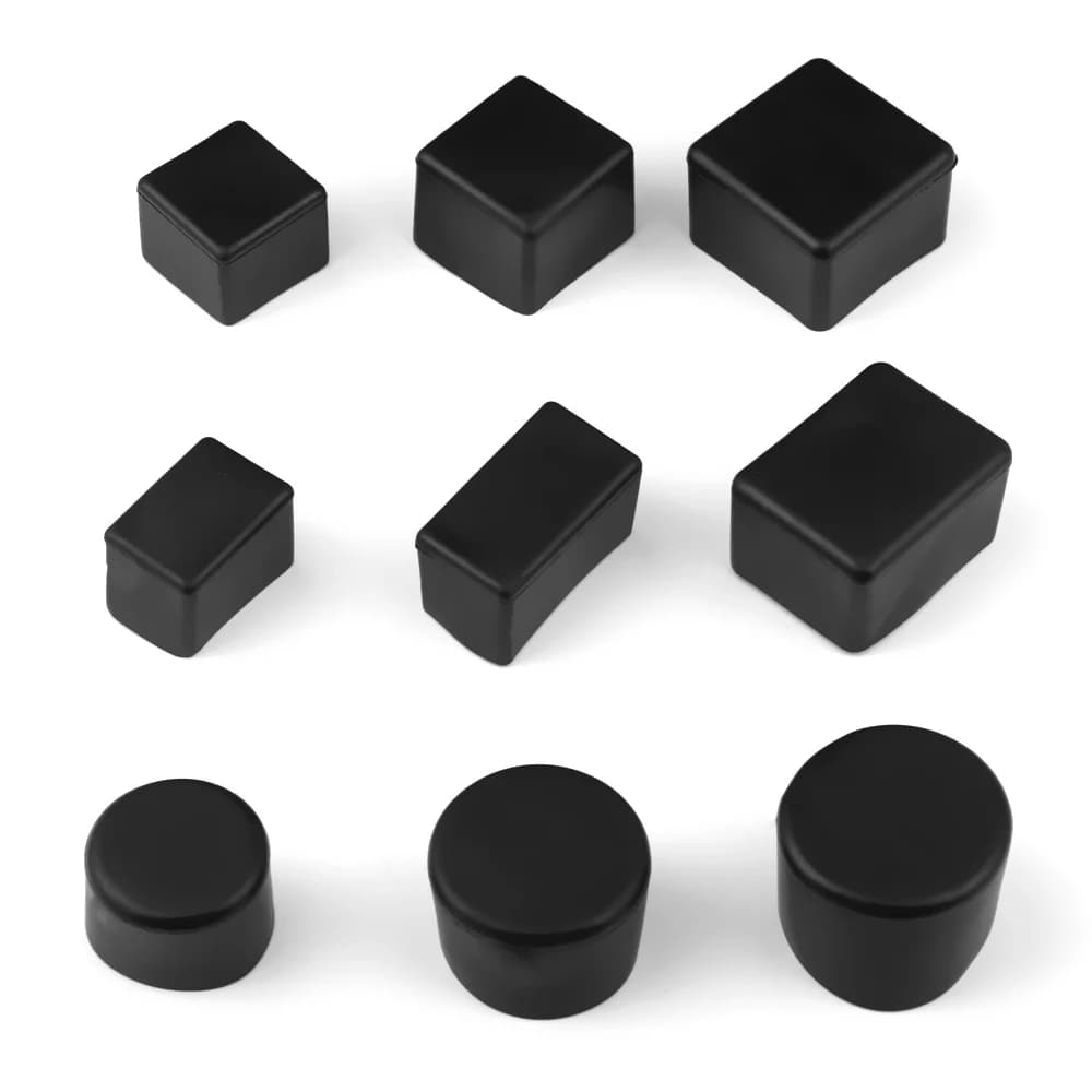 4 Pieces Silicone Square Chair Leg Caps Non-slip Socks For Table Foot Powder Cover Bearings For Floor Protection Corkscrew for Leveling Foot Tubes for