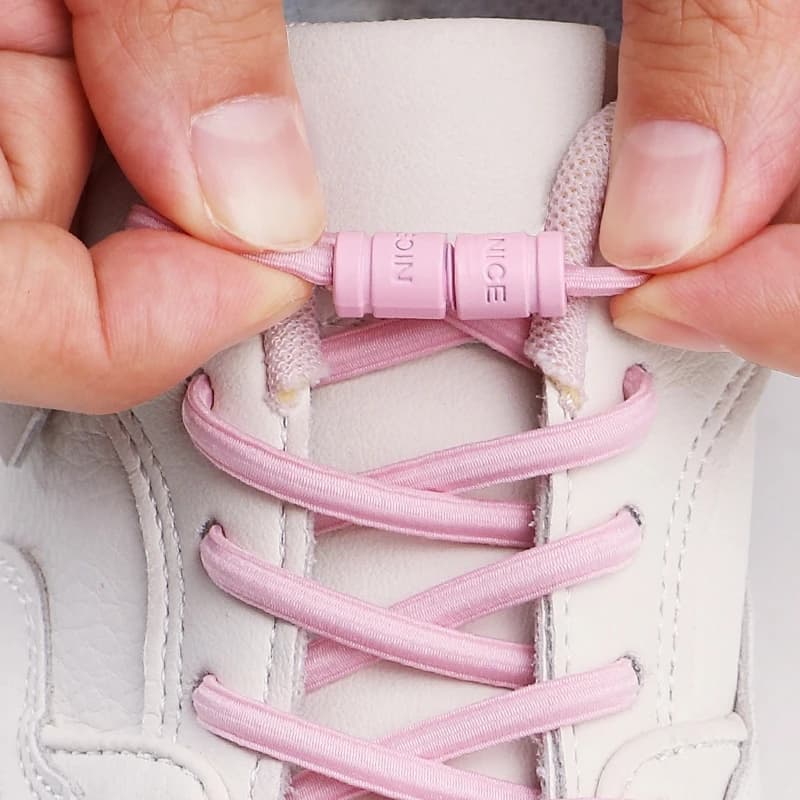 Lacci elastici rotondi Lacci con fibbia in metallo Scarpe da ginnastica Scarpe di tela Lacci on/off rapidi Accessori per scarpe per bambini per adulti