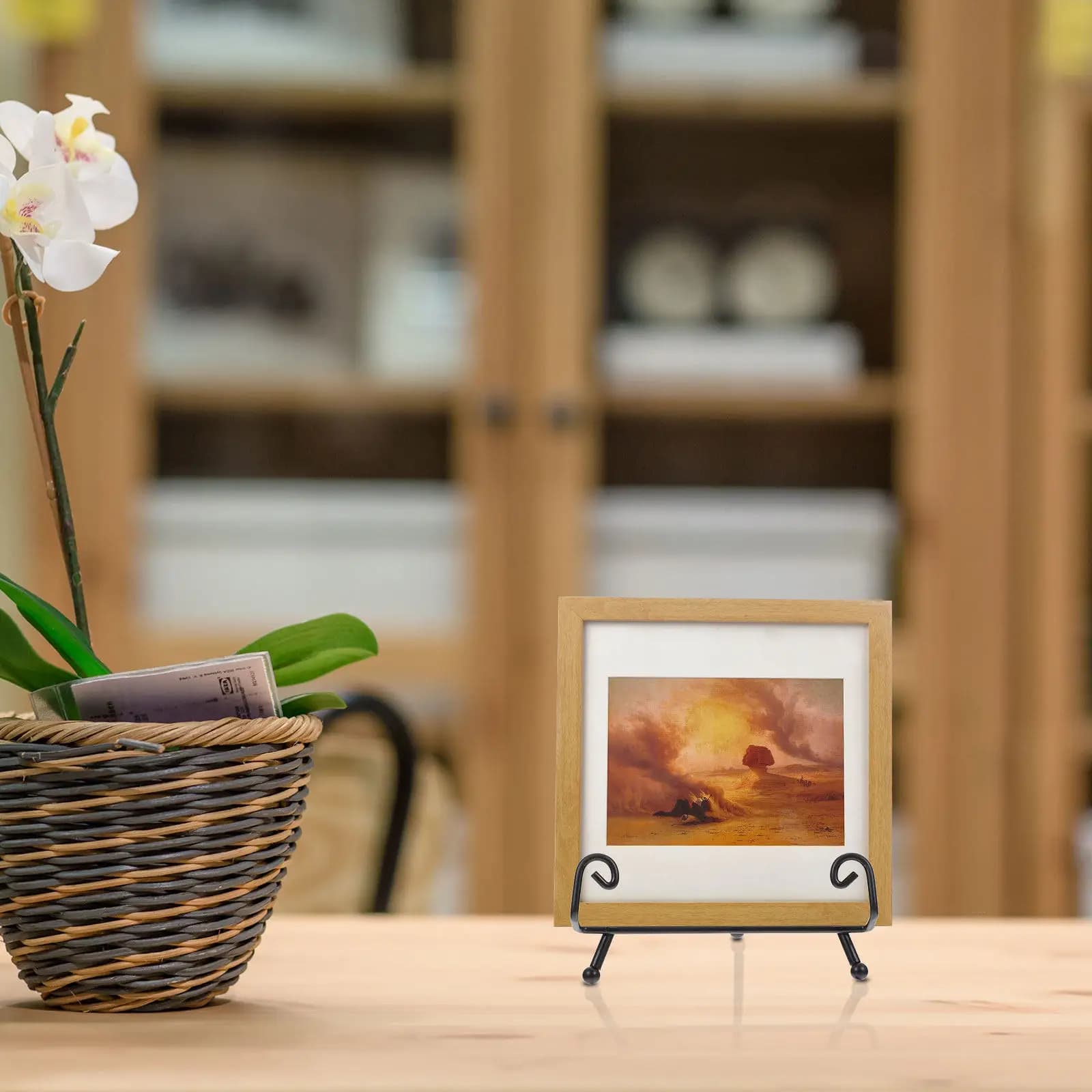 Iron Craft Photo Frame Display Rack Desktop Hollow-Out Stand for Picture Frame Dish Decor Support Stable Polished Smooth Edges