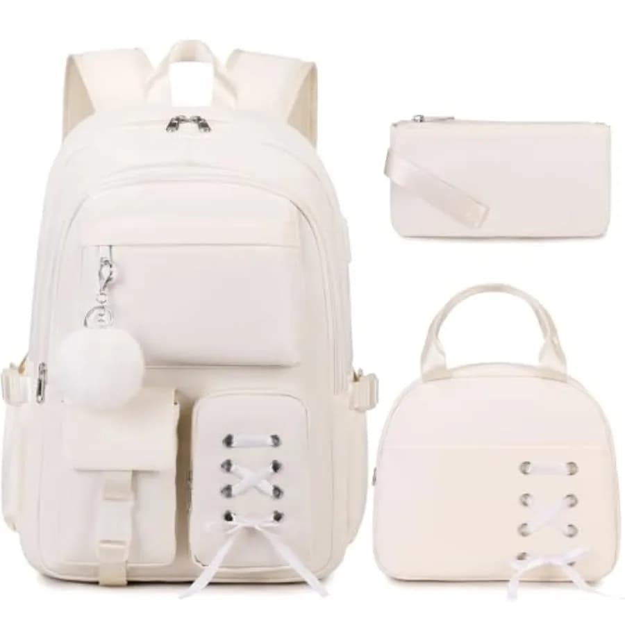 Zaini per ragazze, zaino per ragazze con borsa per il pranzo e astuccio per matite per ragazze adolescenti, studentesse delle scuole elementari, medie, superiori e universitari