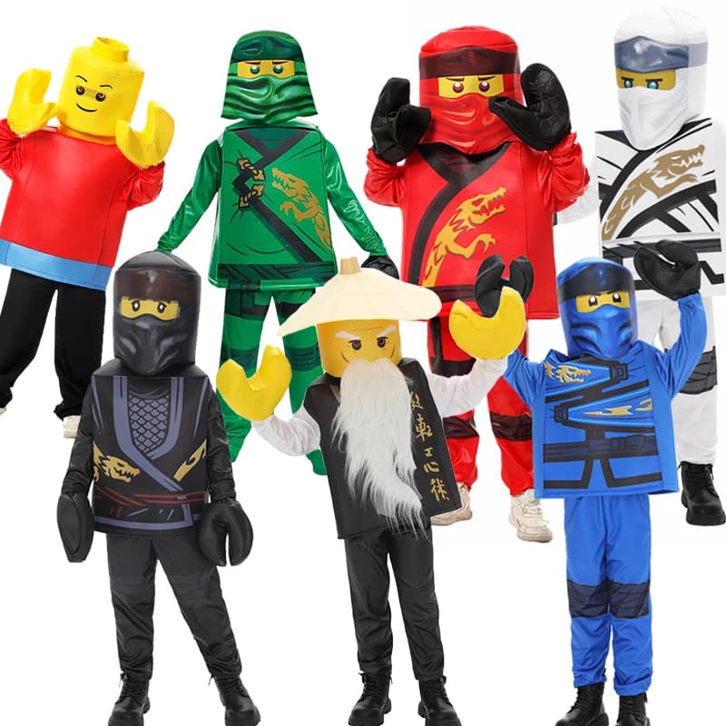 Black Shadow Master Cole Lloyd Zane Cosplay Ragazzo Guerriero nascosto Sensei Wu Halloween Fancy Dress Up Bambino Drago Ninja Costume