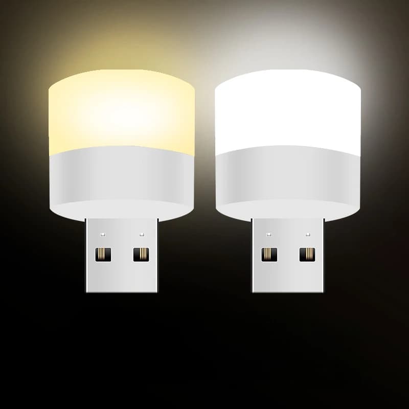 Mini Lampada USB LED, Piccola Luce Notturna per Computer, Caricabatterie Portatile, Mini Luce da Lettura LED per Protezione Occhi