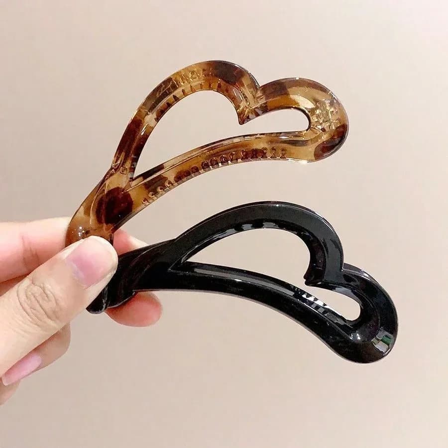 Fermaglio per capelli a forma di cuore oversize per donna, accessorio per acconciature e coda di cavallo