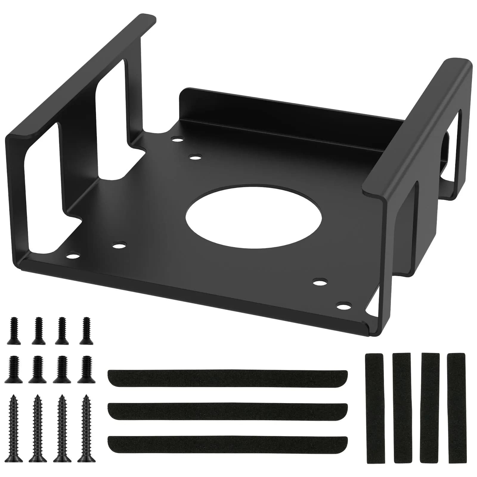 Under Desk Monitor Holder Carbon Steel Under Desk Laptop Mount with Shock Absorbing Strips Protection Monitor Storage Tray