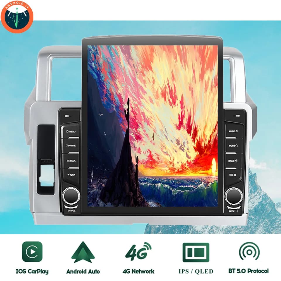 Autoradio 2Din 8Core 8G+128G Android 14 con GPS e Sistema di Navigazione per Toyota Prado 150 2014-2017, Lettore DVD, 4G LTE, WIFI, RDS