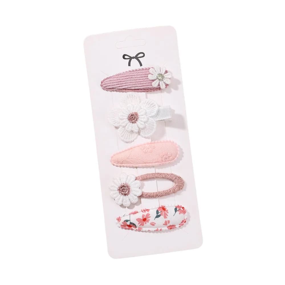 5Pcs/Set Fashion Pastel Daisy Hairpins Cute Sweet BB Clips Set Handmade Floral Barrettes Women Girls