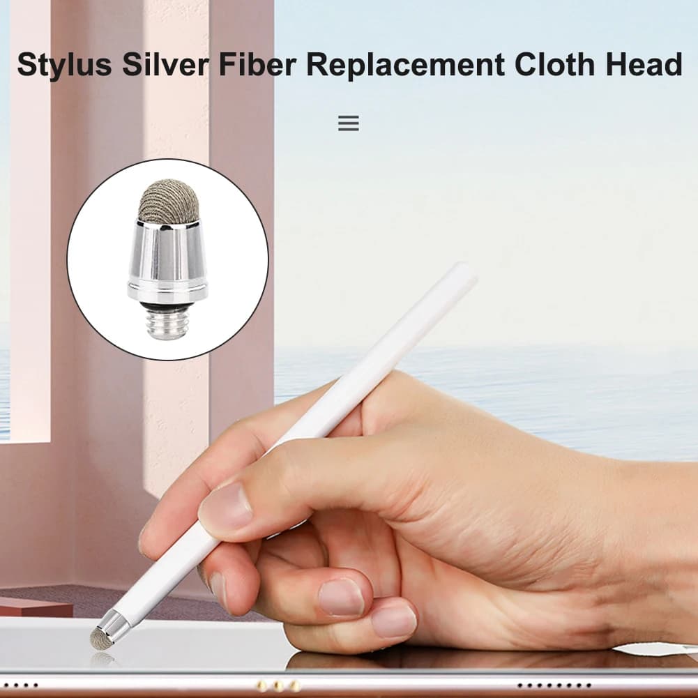 10 Pezzi Penne Stilo Conduttive per Tablet, Punte di Ricambio in Fibra a Rete M5x0.8 per Penne Stilo Touch Screen Capacitivi