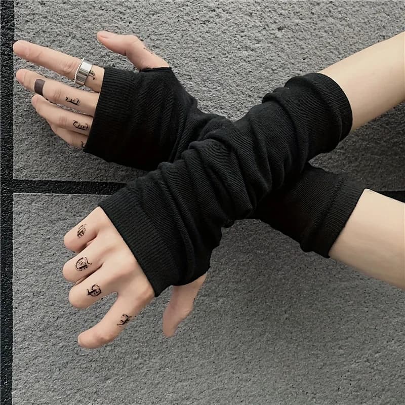 1 pair of women's thermal sleeves - Winter thermal gloves, elastic strap for costume parties, gym, commuting - Cold We