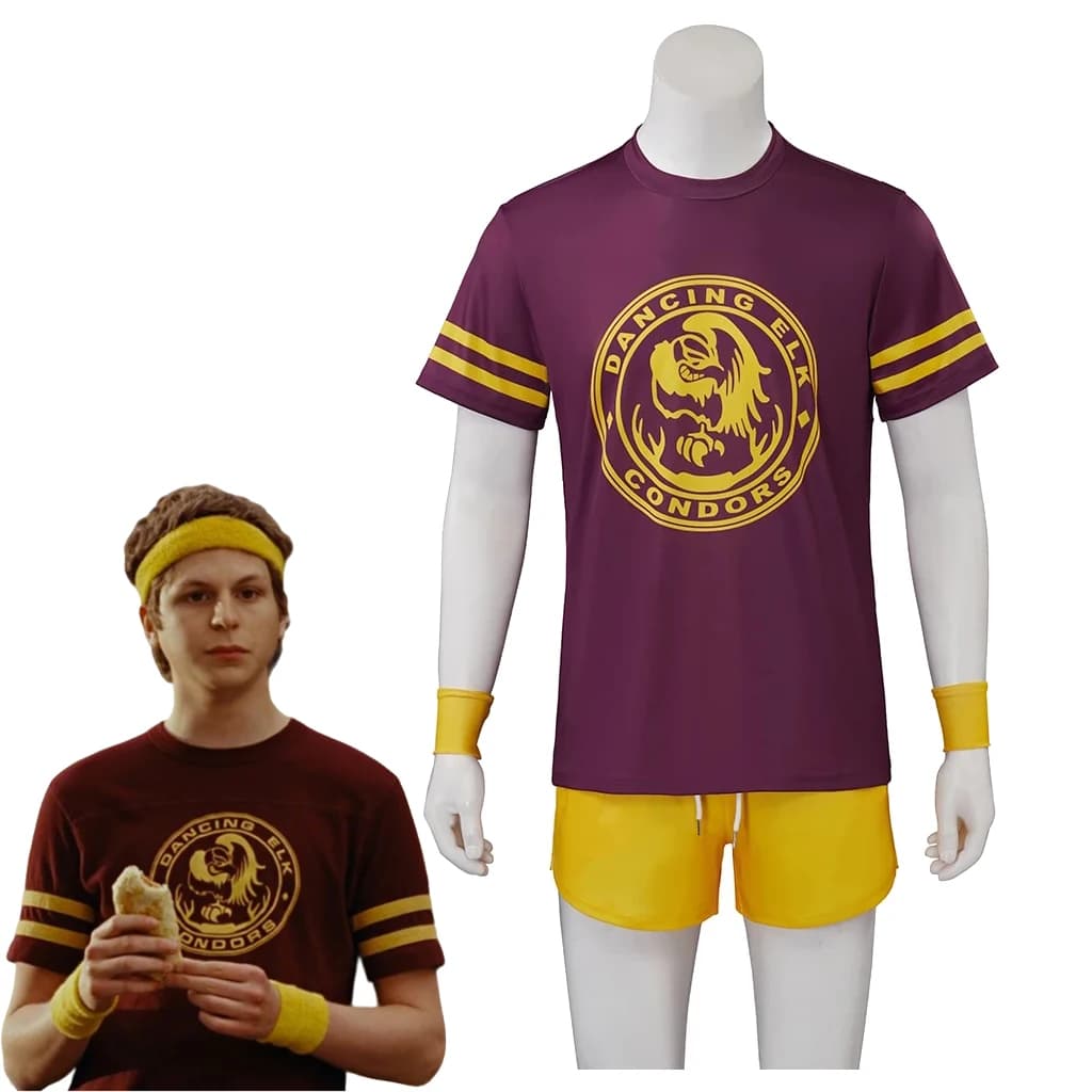 Costume Cosplay di Paulie Bleeker dal Film Juno, Outfit Casual Estivo da Uomo, Set Sportivo con Top e Pantaloncini, Completo per Halloween e Feste in Maschera