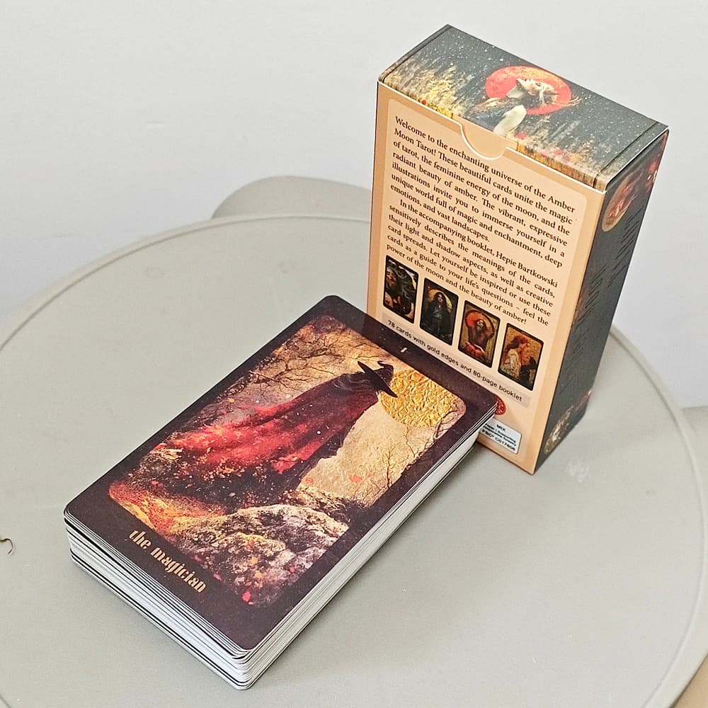 Mazzo di tarocchi Amber Moon: 78 carte cinematografiche 12*7 cm – Set di divinazione con magia lunare ed energia femminile