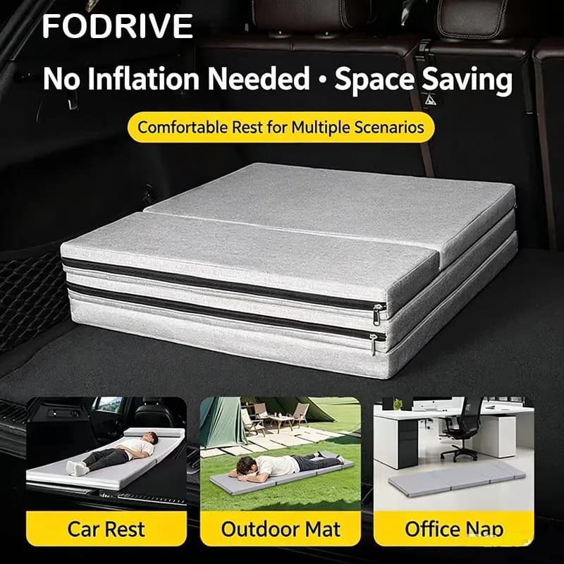 Car Travel Bed Folding Bed Non Inflatable Camping Bed Office Rest Mat With Pillow Car Rear Sleeping Pad Folding Extension Board