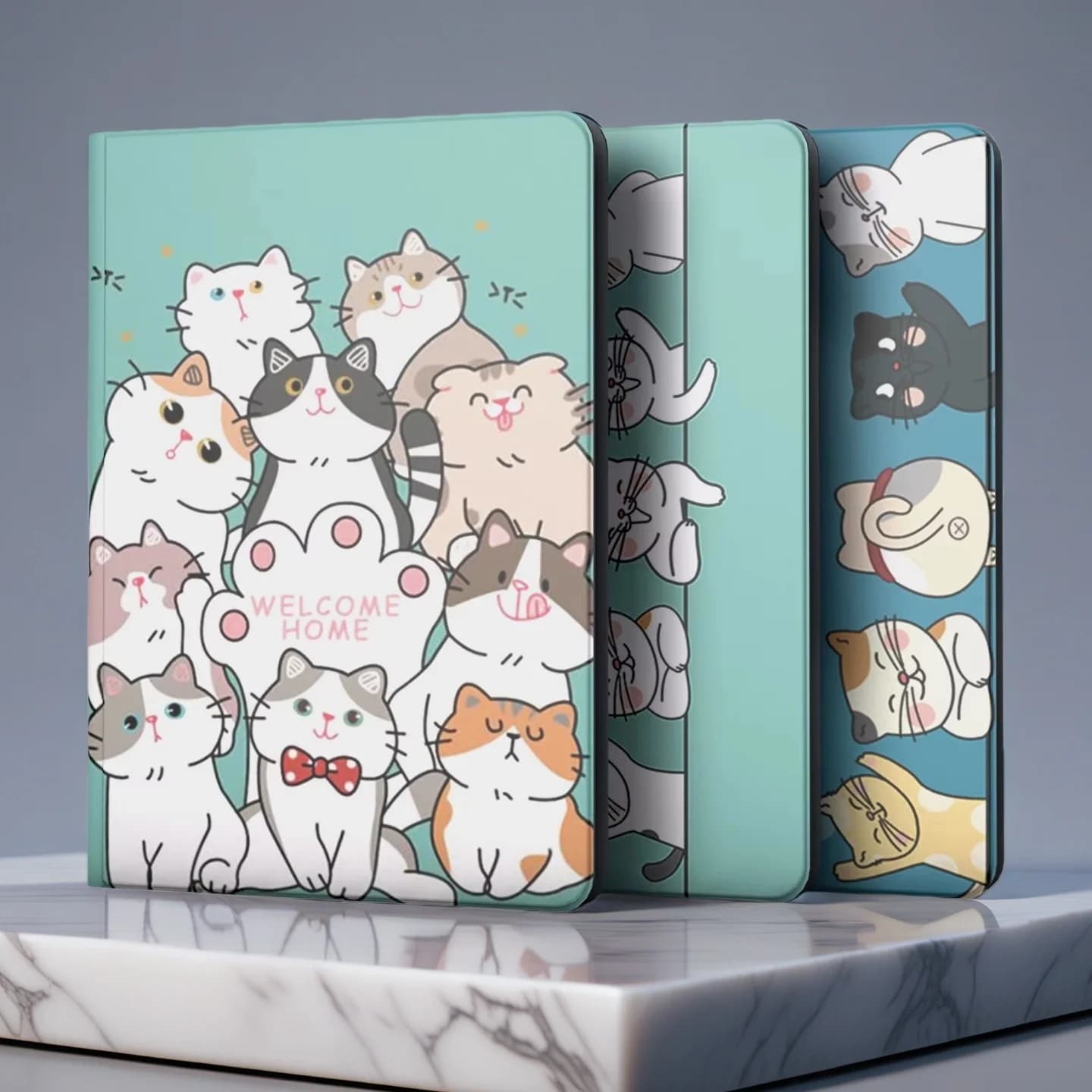 Nuova custodia 2025 per Samsung Tab A11 Plus 11 pollici (SM-X230) in pelle PU con gatti carini, custodie per tablet per bambini per Galaxy Tab A9 Plus 11''