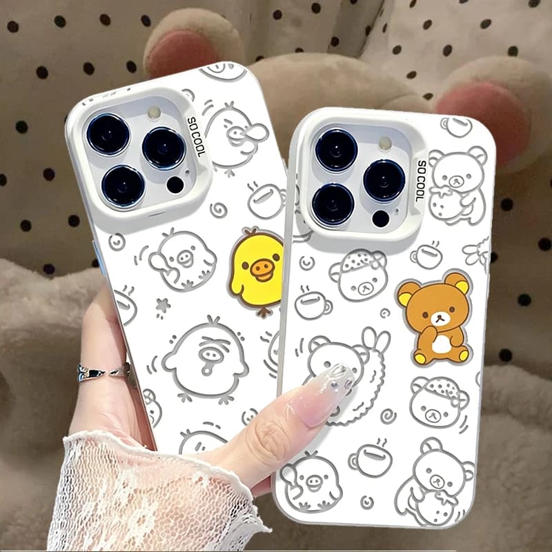 Lovable R-Rilakkuma Frosted Case for Xiaomi Mi 15 15T 14 Ultra 14T 13T 12T 11 Lite POCO F6 F5 X8 X7 X6 X5 Pro Max Acrylic Cover