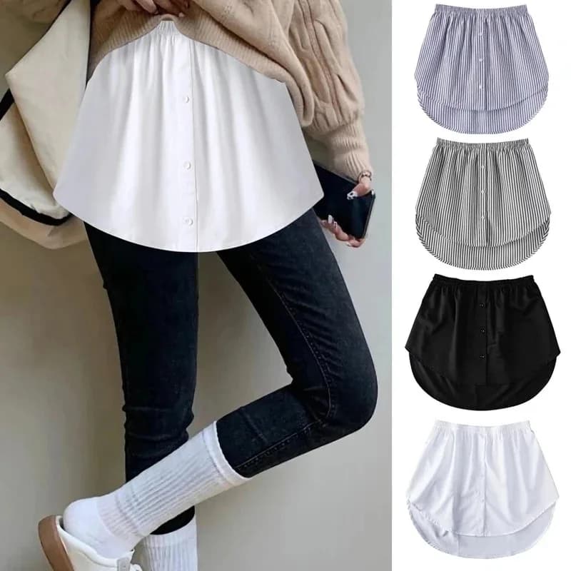 Estensore per camicetta da donna e ragazza, stratificazione regolabile, finto top, mini gonna con orlo falso, sottogonna divisa