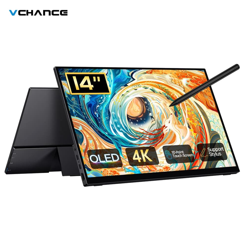 14 inch OLED 4K portable monitor touchscreen with HDMI compatible external game monitor for laptop PS5 MacOS Switch