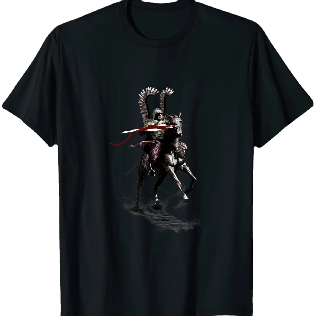 T-shirt da uomo con alata polacca Hussar cavalleria maglietta corta Casual oversize 2021 t-shirt da uomo harajuku
