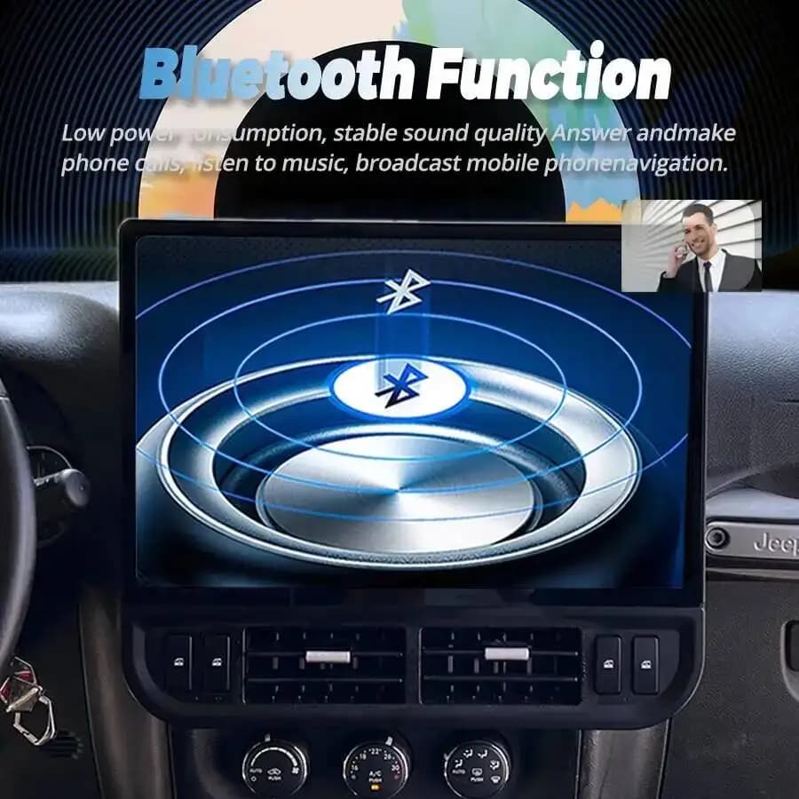 Autoradio Multimediale Android AutoCarplay GPS da 16,8 Pollici con Navigatore e Schermo Touch per Jeep Wrangler 2011-2017