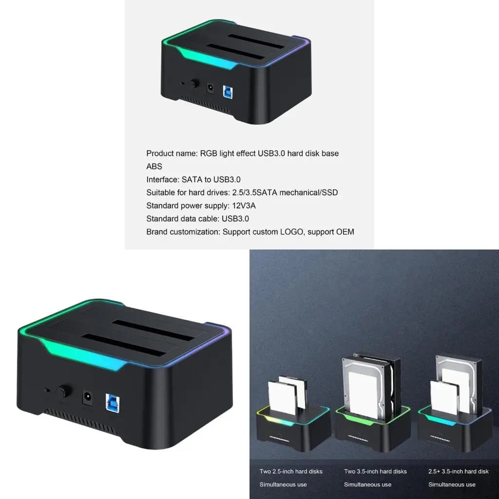 Docking station avanzata per dischi rigidi USB a doppio alloggiamento per dischi rigidi da 3,5 o 2,5 pollici con funzione