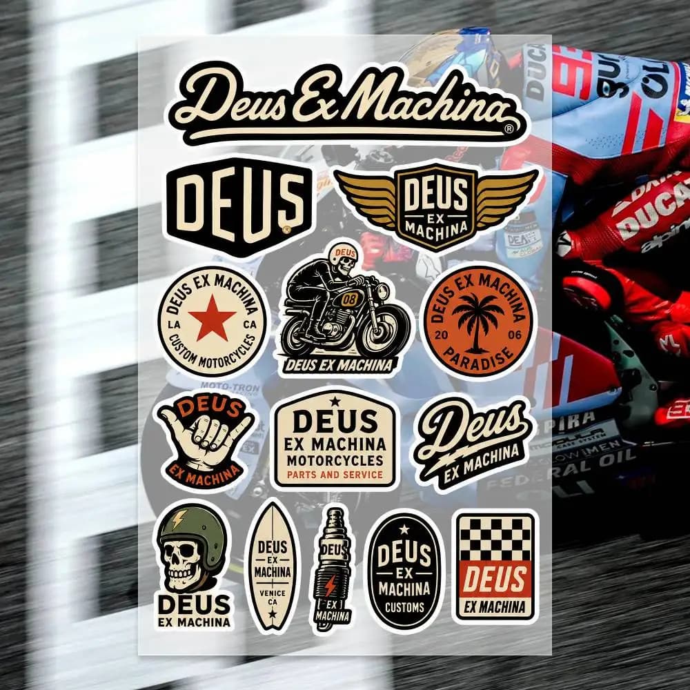 D-Deus ex M-Machina Decal Set High Quality Printed and Cut Stickers Motorcycle Sticker