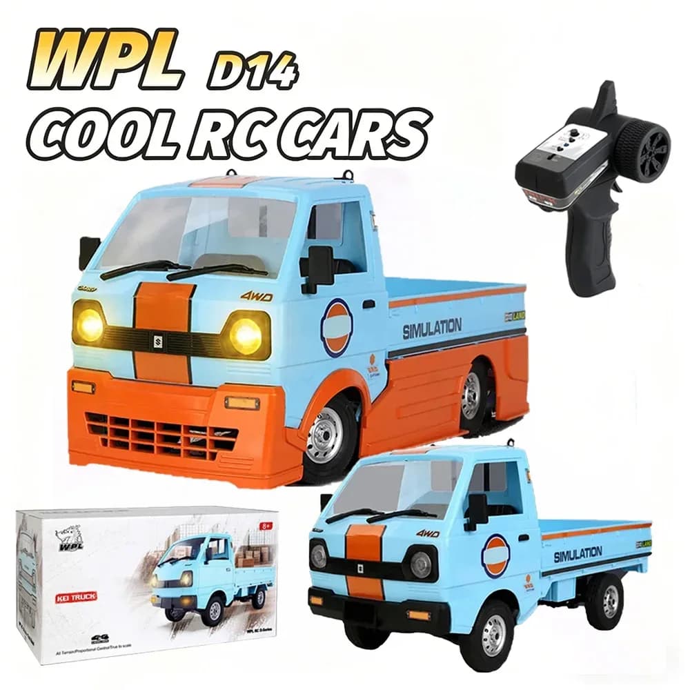 JIKEFUN WPL D14 RC Car 1/10 4WD Full-Size 2.4G Simulation Drift Remote Control Off-Road Climbing Car With Led Light Toy Boy Gift