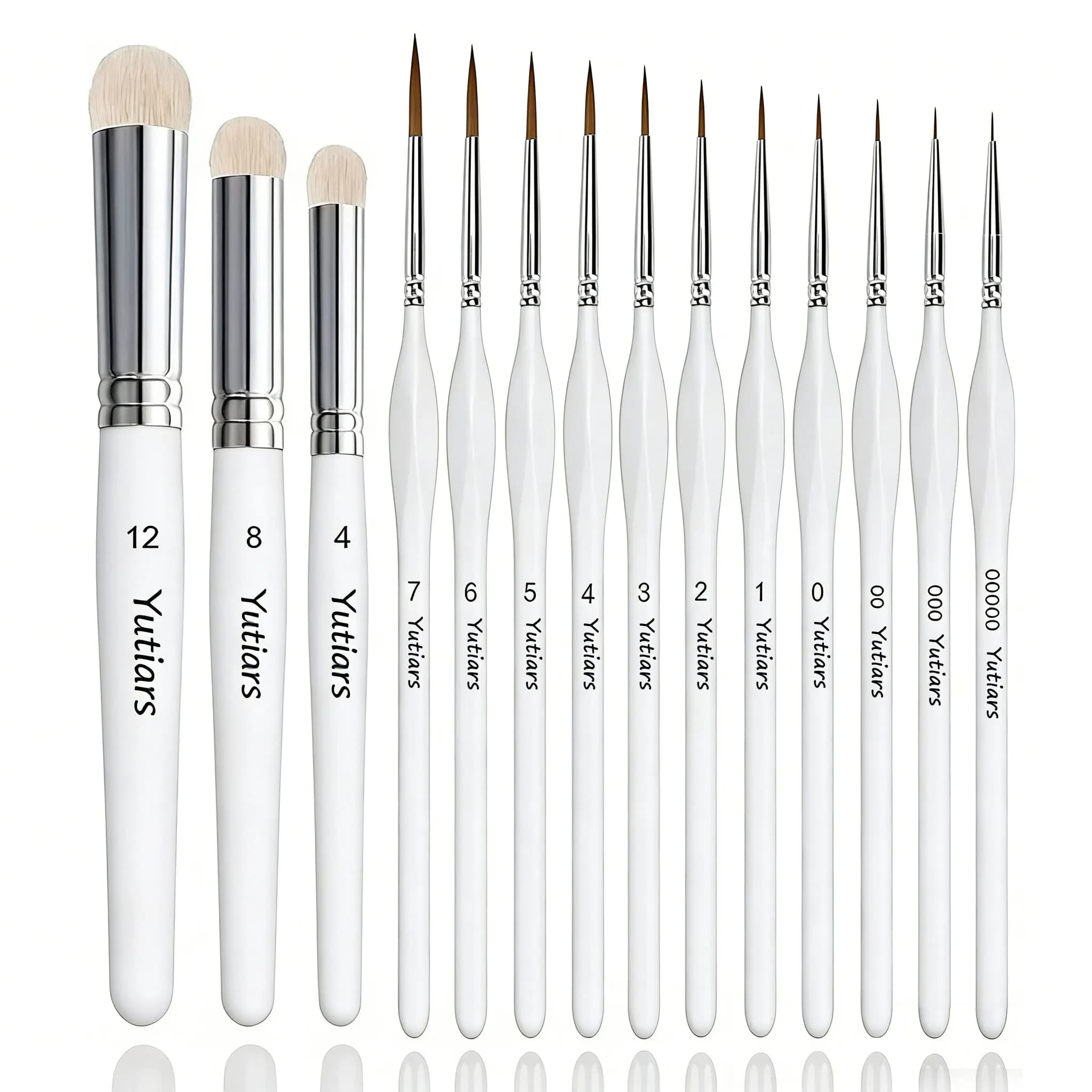 3/6/11/14Pcs Miniature Paint Brush Set Wood Handle Micro Drybrush for Fine Detail Acrylic Watercolor Enamel Scale Model Craft