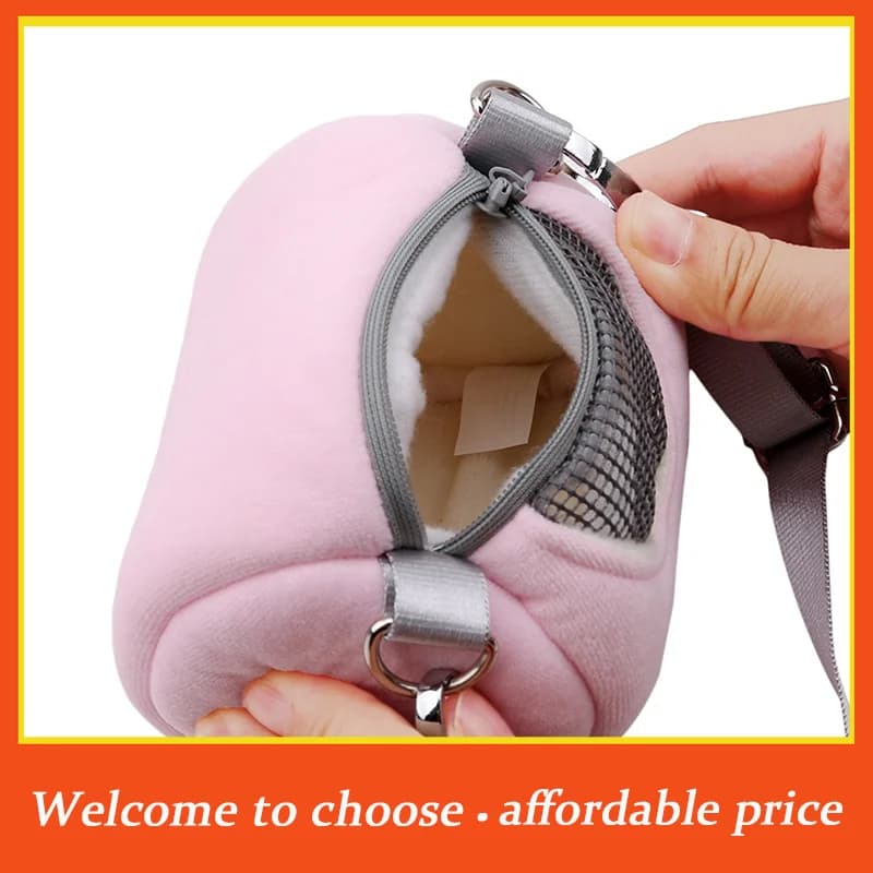 Borsa da trasporto per criceti in pile PP, 1 pezzo, a tracolla, design cilindrico, pratica, portatile, per viaggi, con rete trasparente, gabbia per animali domestici (anche per scoiattoli)