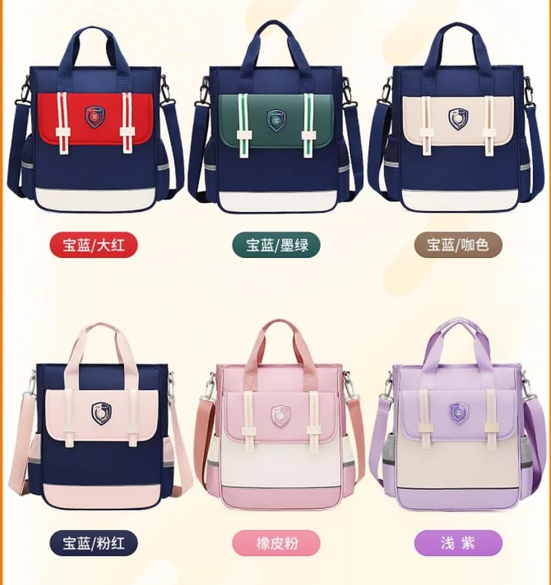 In Stock Waterproof Oxford Study Tutorial Bag Hand‑Held Crossbody Bag Homework Art Supplies Storage Shoulder Hand Bags