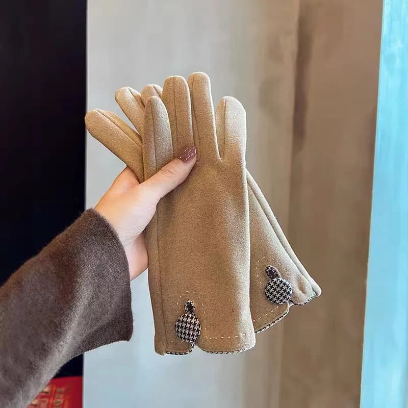 Tempering: autumn and winter women's guide and cycling with thick velvet insulation, warm gloves, touch screen gloves