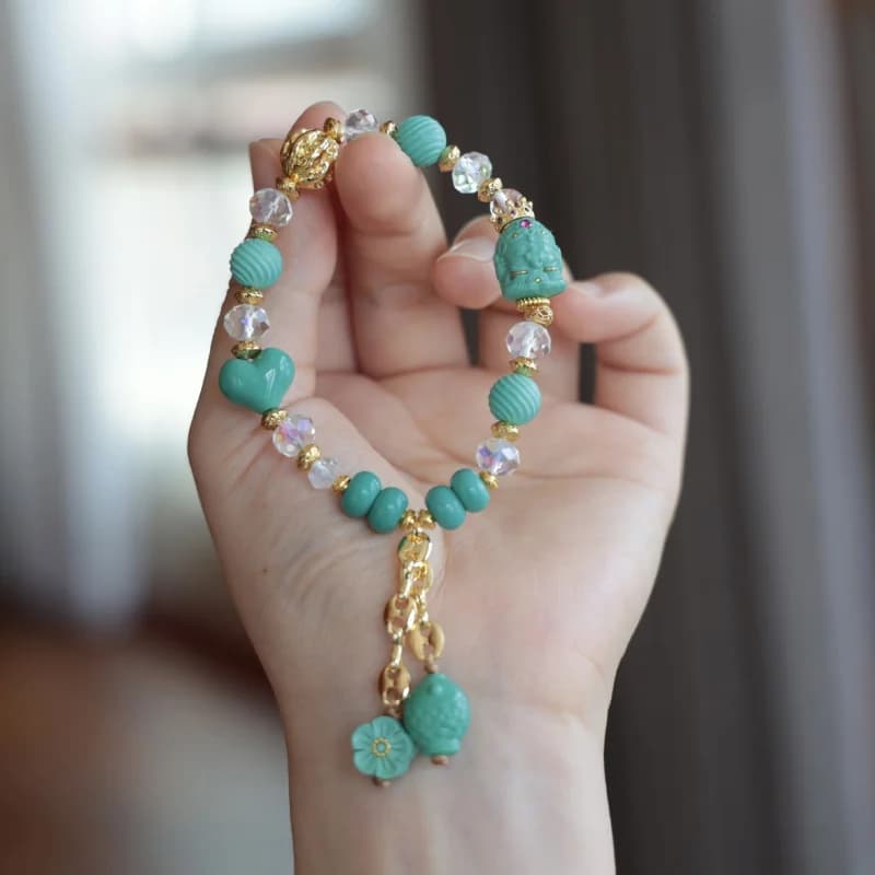 Design di nicchia Nuovo stile turchese - Bracciale culturale a forma di cuore in magnesite