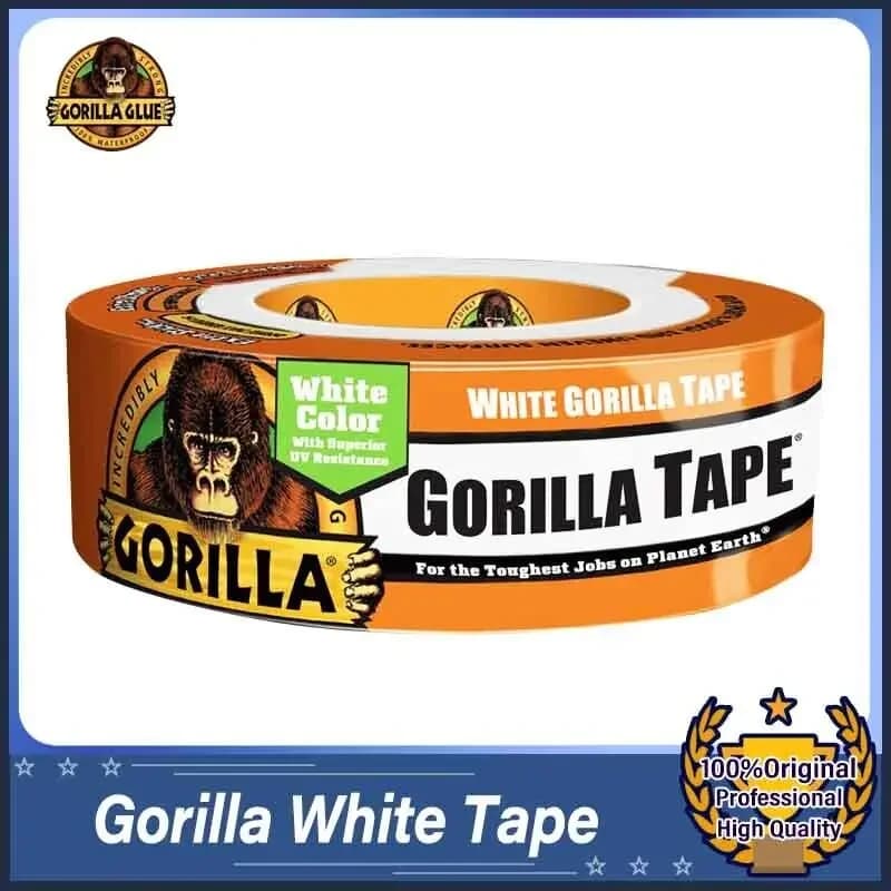 Gorilla Black/White/Clear Tape 48mm x 27.4m Vivid White Color With UV Resistance