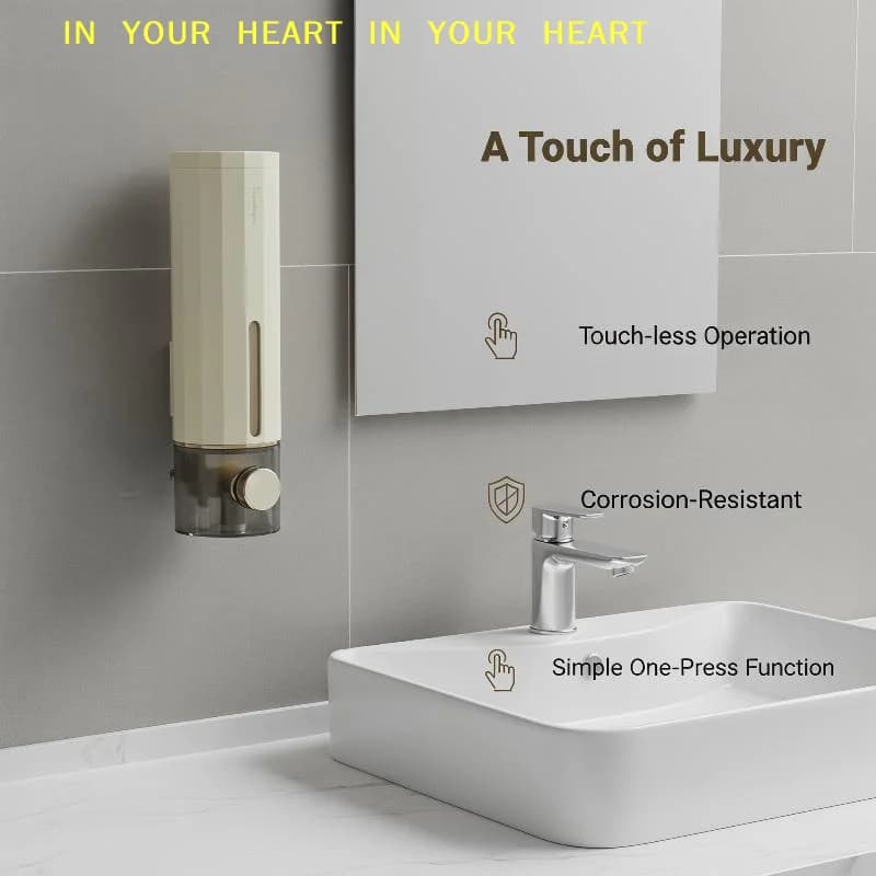 【X】Wall Mounted Soap Dispenser No Drilling Clear Window Suitable for Shampoo Body Wash for Bathroom Shower Room