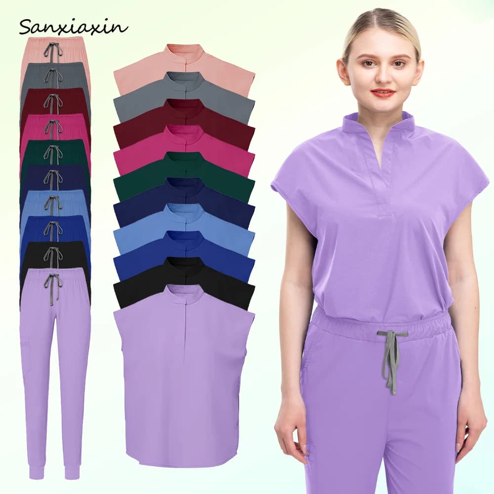 Farmacista Uniforme infermieristica Scrub medico Set Unisex Toelettatura animali domestici Abiti da lavoro Clinica odontoiatrica Infermiera Uniforme Multicolor Scrub Set