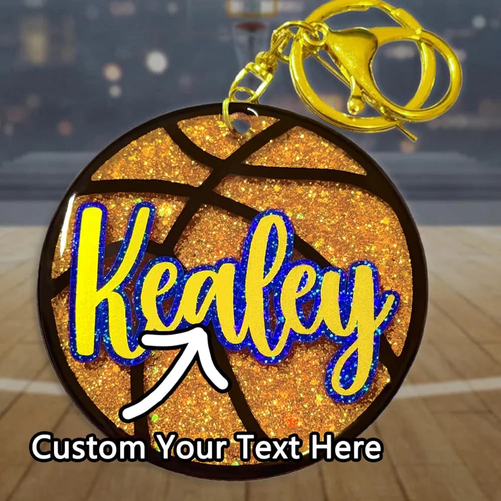 Custom Keychain 1 piece: custom name, basketball design, unique style, laser engraved, DIY, accessories and gifts ideal for everyday use