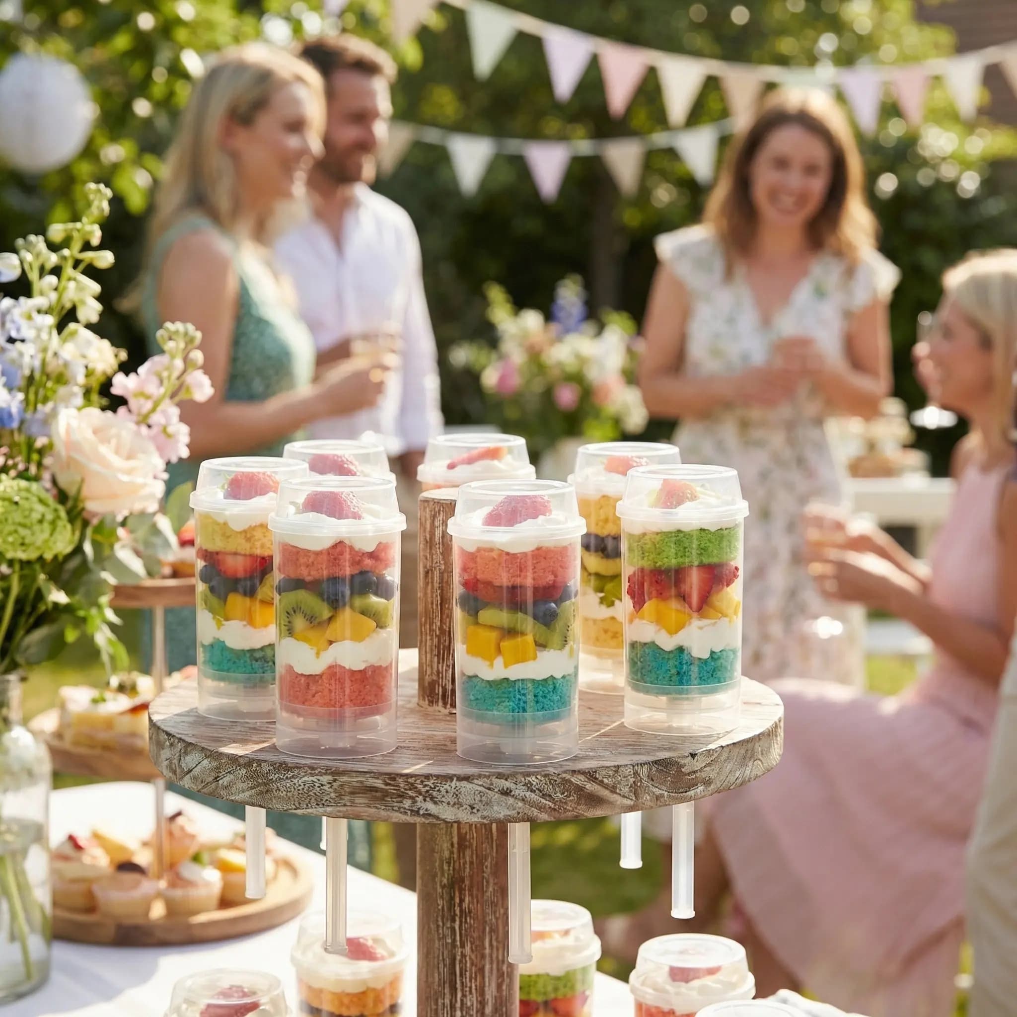 20 Pezzi Stampi Cilindrici per Torte, in Plastica Alimentare, Facili da Lavare, Riutilizzabili, per Torte, Gelati, Gelatine, Cheesecake
