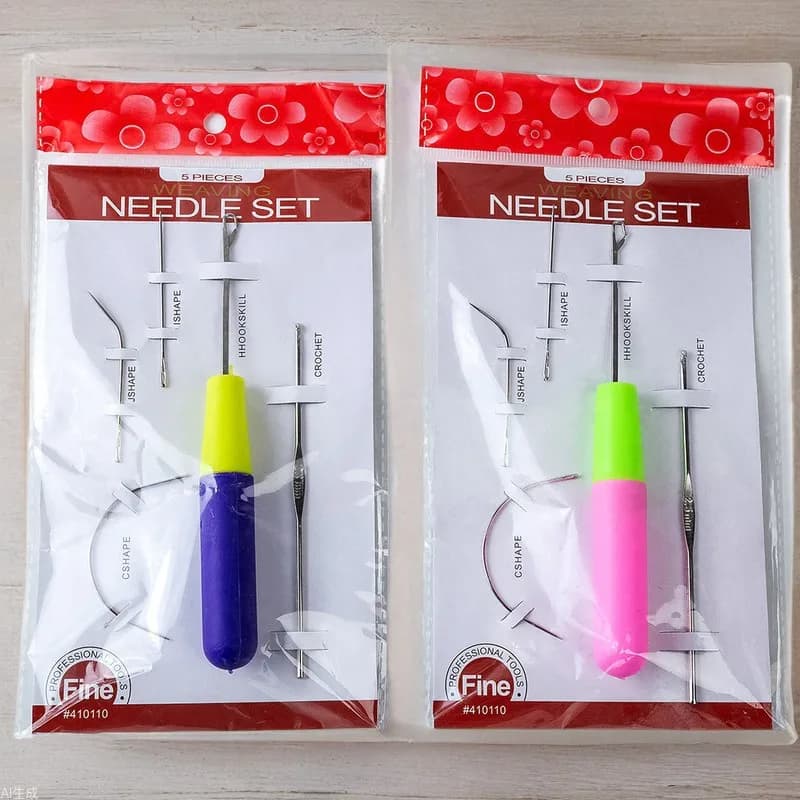 Kit Fai-da-Te di 5 Uncinetti per Extension di Capelli, Set di Uncinetti per Parrucche Fatte a Mano, Set di Uncinetti per Dreadlock