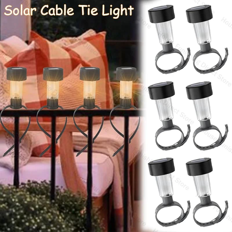 Fascetta per cavi impermeabile per esterni a luce solare Luce ad energia solare per recinzione da giardino Balcone Piscina Cortile Illuminazione esterna