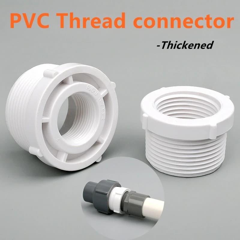 1~3PCS 1/2-2'' Male Female PVC Thread Bushing Thickened Joint Plastic Reducer Adapter Plumbing Systems Aquarium Tank Fitting