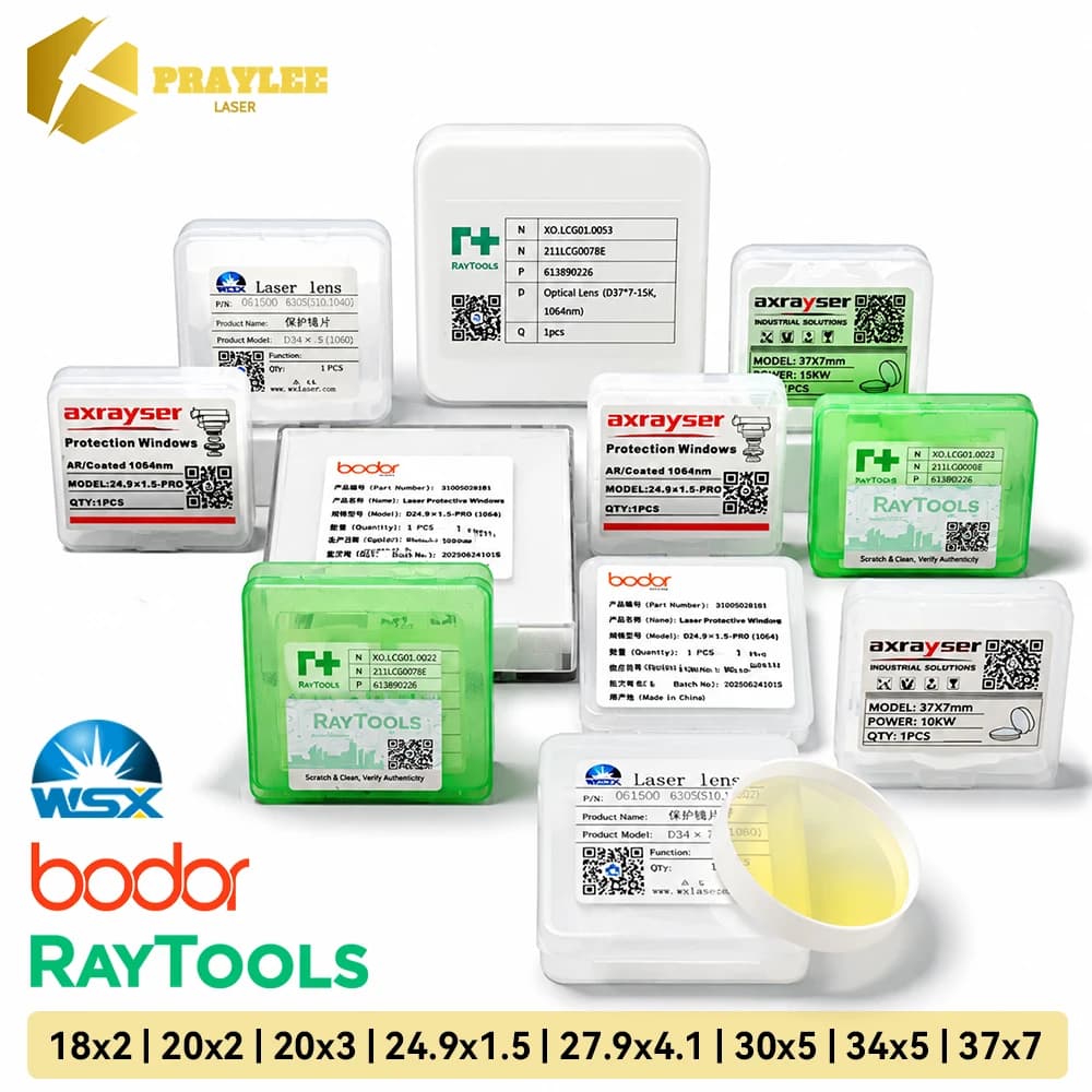Lente protettiva laser originale 37x7 18x2 Raytools WSX Precitec Bodor Boci per potente macchina da taglio laser a fibra