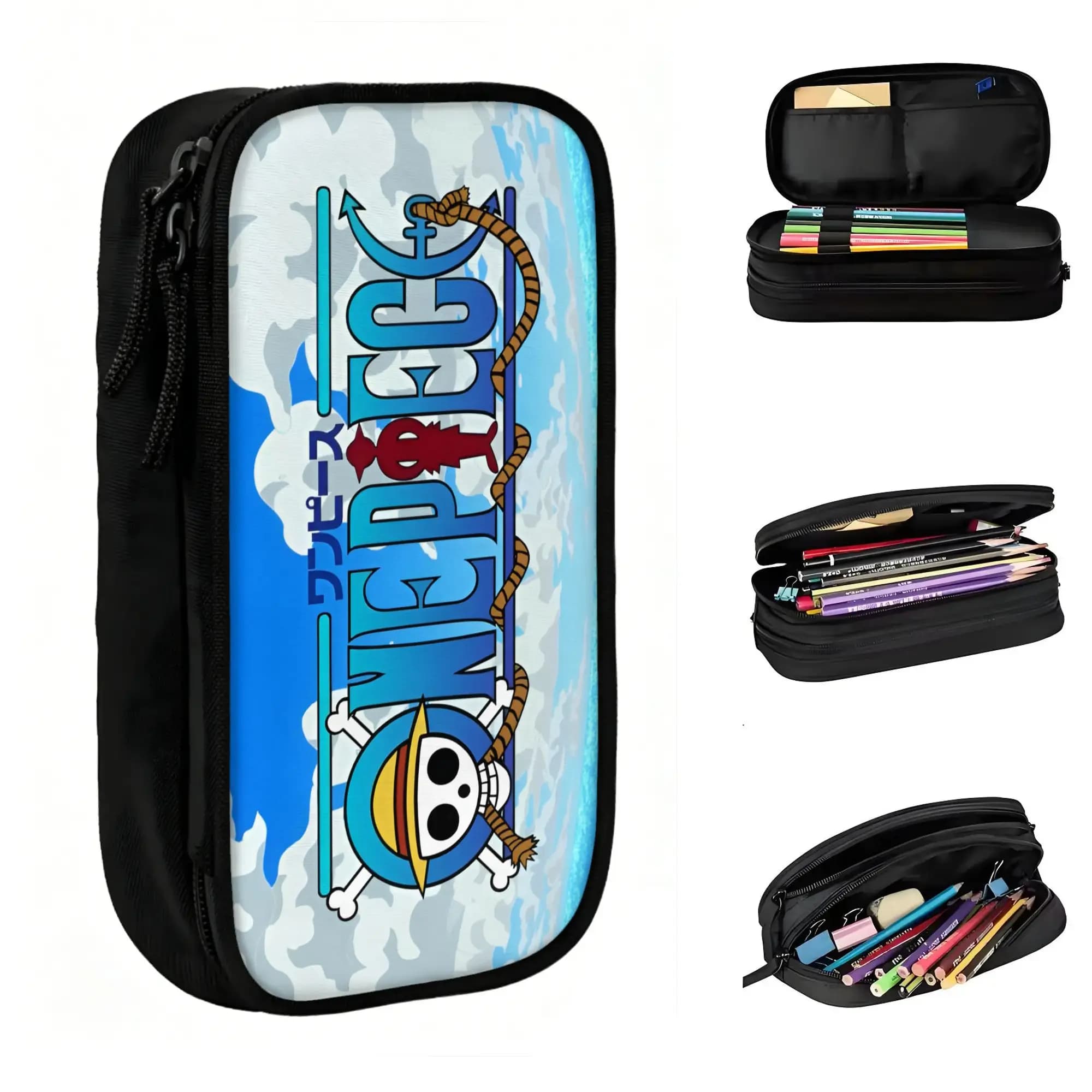 Custom Cute Sanji Cartoon Japan Pencil Case for Girls Boys Large Storage Pencil Box School Supplies