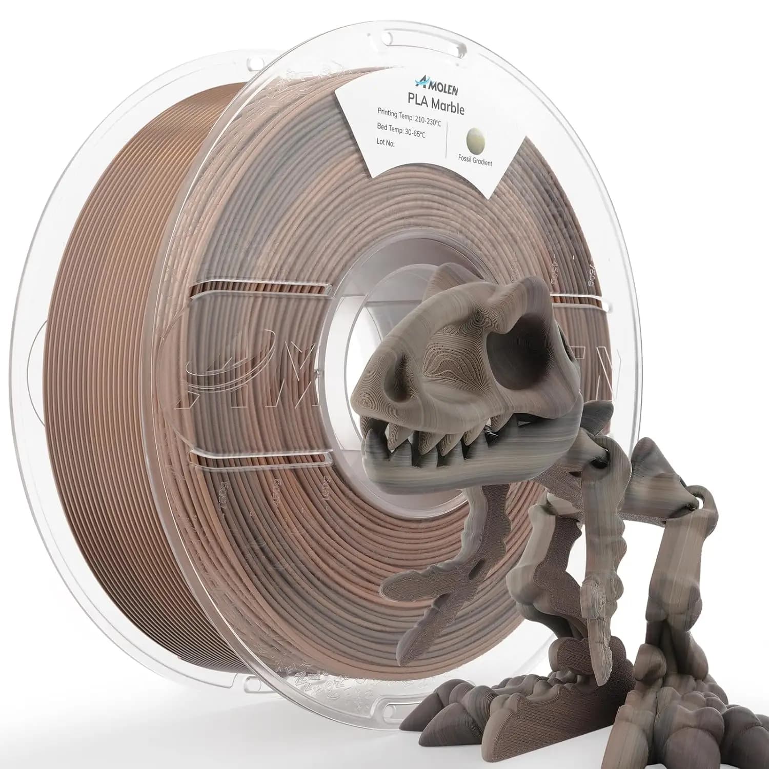 Filamento PLA Effetto Pietra Sfumata 1.75mm per Stampante 3D, Bobina da 1kg, Precisione Dimensionale +/- 0.02mm, Finitura Opaca