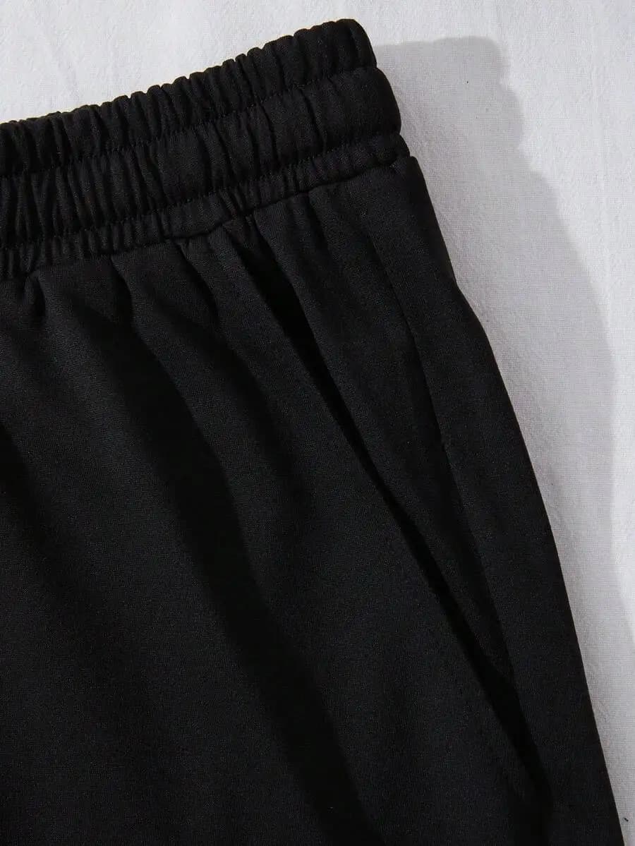 Set di t-shirt in cotone con stampa street style e pantaloncini in poliestere con coulisse