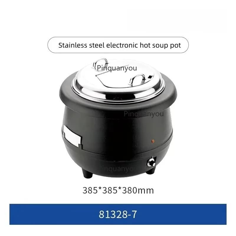 Commercial Buffet Electric Heating Food Warmer, Thickened Stainless Steel Inner Liner Soup Kettle for Restaurant Use, 10L