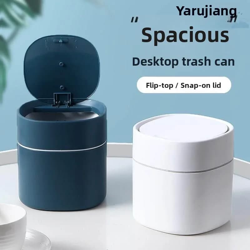 Creative Car Use Household Desktop Toilet Makeup Room Covered Bin Bedroom Lovely Plastic Long Cylinder Shape Waste Basket