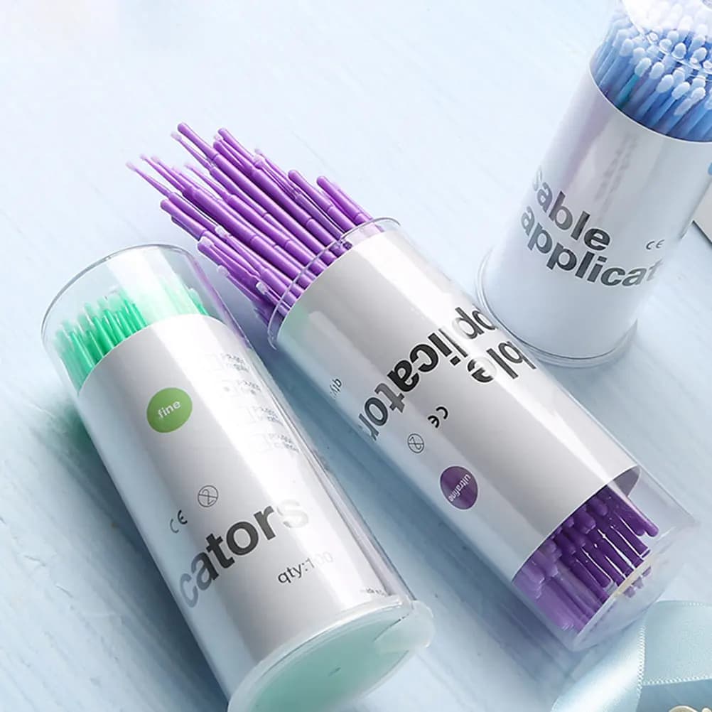 3 Flaconi di Micro Spazzole Monouso per Extension Ciglia, Applicatori per Rimozione Ciglia, Trucco Labbra e Sopracciglia