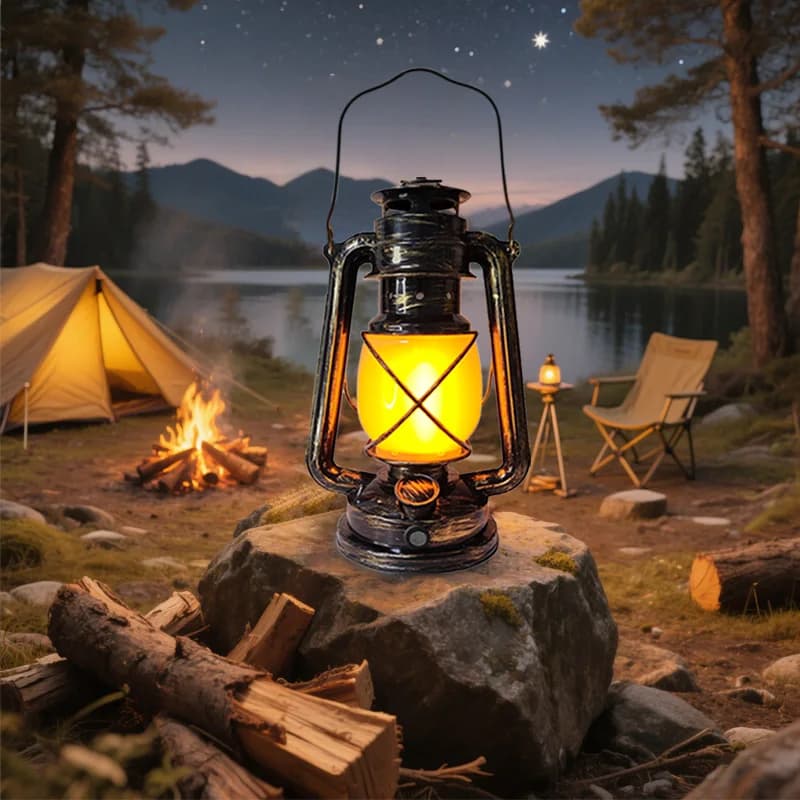 USB Rechargeable Retro LED Camping Light Tent Suspended Portable Light Lantern Outdoor Herosene 3 Lighting Modes